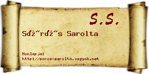 Sörös Sarolta névjegykártya